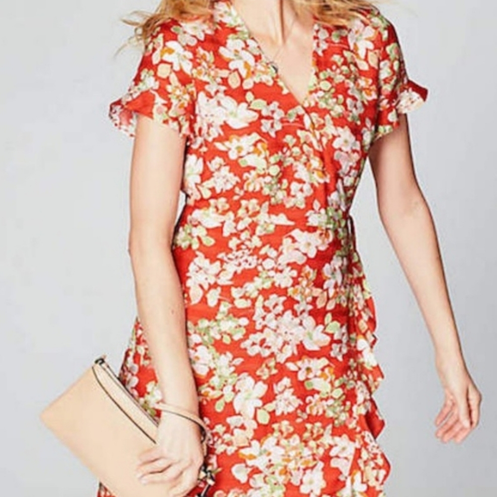 NWT J. Jill Floral Wrap Dress - Picture 2 of 8